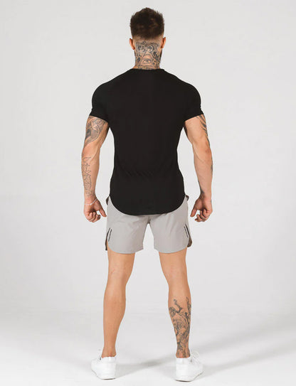 Short Sleeve Fitted T-shirt (with custom logo) - Black