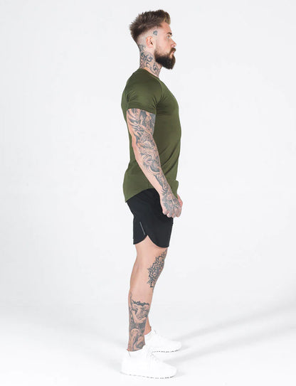 Short Sleeve Fitted T-shirt (with custom logo) - Olive