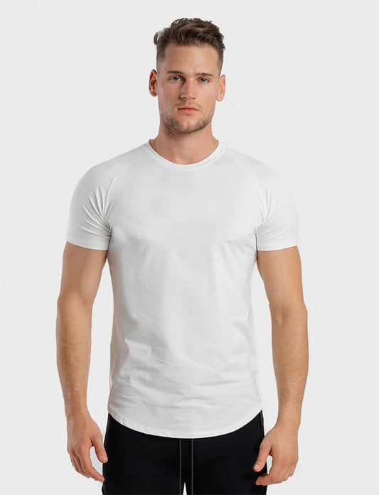 Short Sleeve Fitted T-shirt (with custom logo) - White