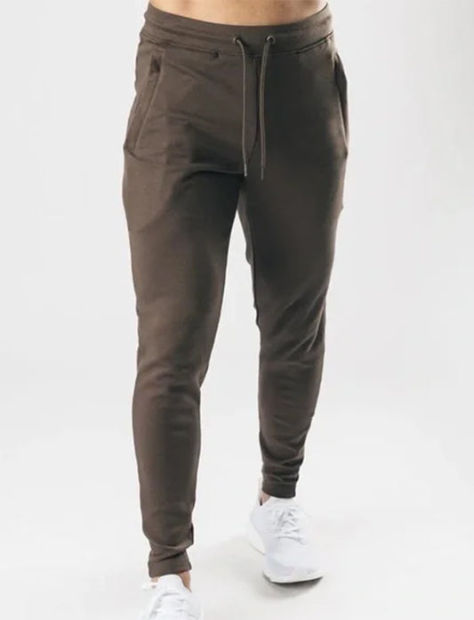 Fitted Joggers (with custom logo) - Mocha