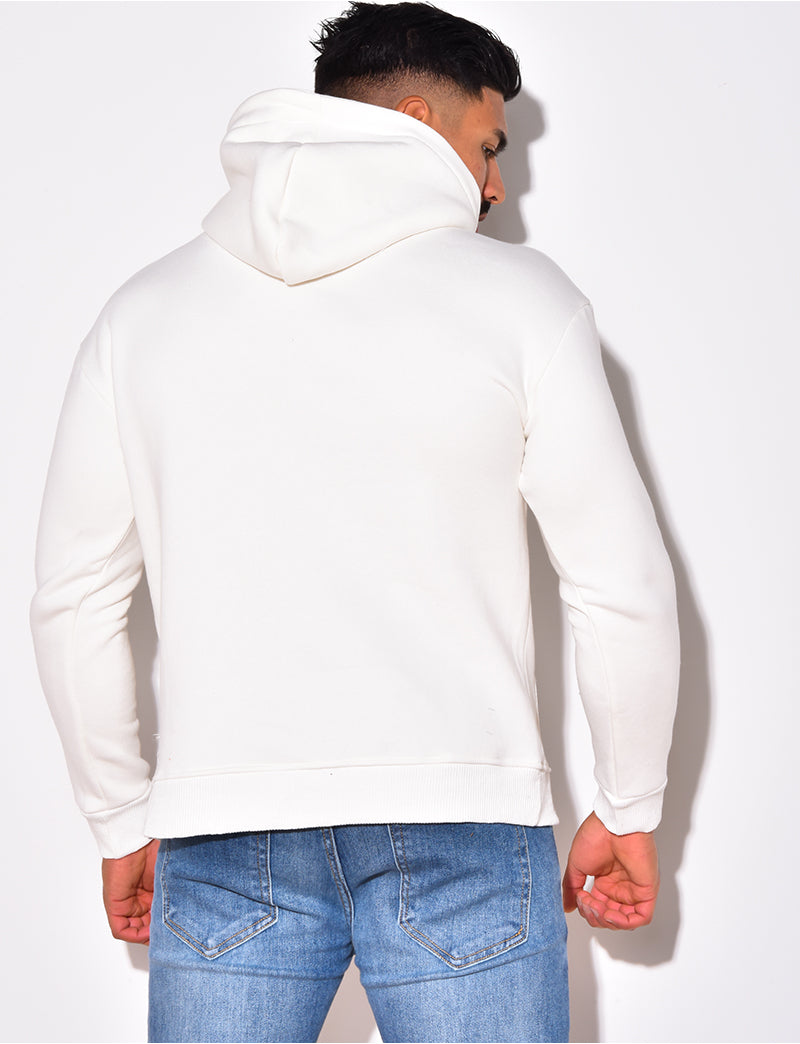 Hoodie (with custom logo) - White